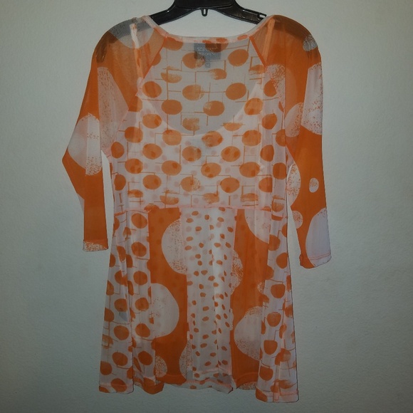 Lynn Ritchie | Orange & White Polka Dot Blouse - Picture 3 of 5